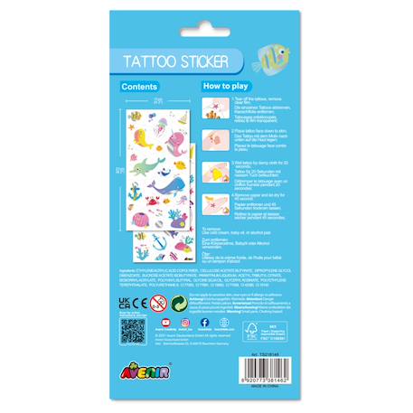 Autocollants tatouages - animaux marins Multicolor 4 - vertbaudet enfant 