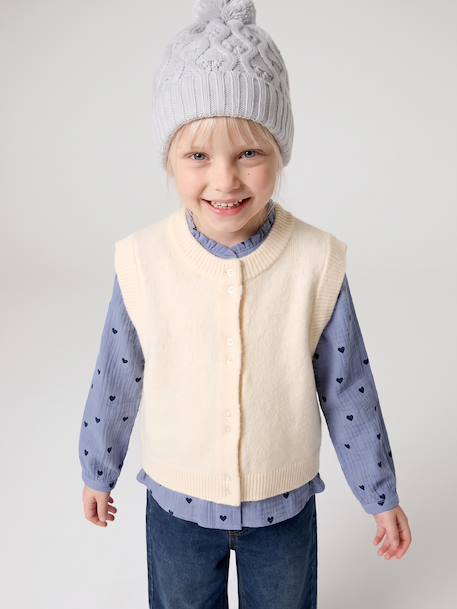 Gilet sans manches fille boutonné devant lilas+vanille 7 - vertbaudet enfant 