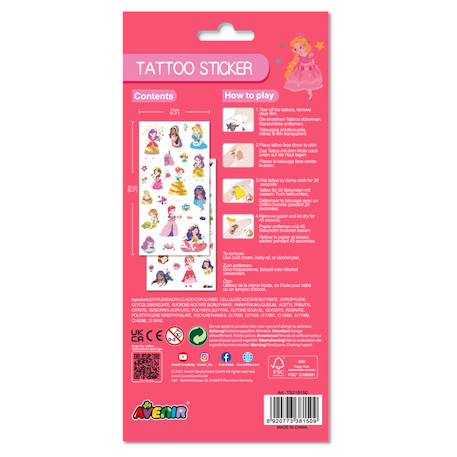 Autocollants tatouages - princesse Multicolor 4 - vertbaudet enfant 