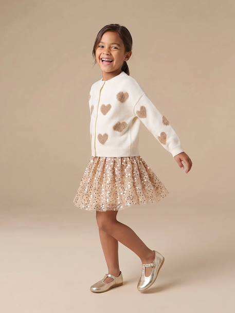Jupe fille à sequins doré 1 - vertbaudet enfant 