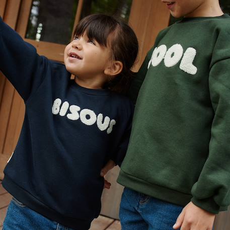 Sweat en molleton bisous Bleu 6 - vertbaudet enfant 