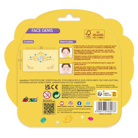 Autocollants pour le visage - gemmes Multicolor 3 - vertbaudet enfant 