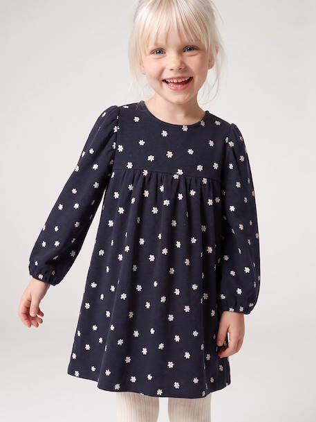 Robe manches longues fille écru+marine 11 - vertbaudet enfant 