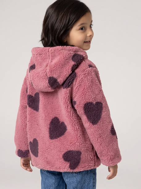 Veste fille sherpa motifs écru+mauve+vanille 17 - vertbaudet enfant 
