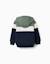 Sweat zippé en coton peigné à capuche et bloc de couleurs Vert foncé 2 - vertbaudet enfant 
