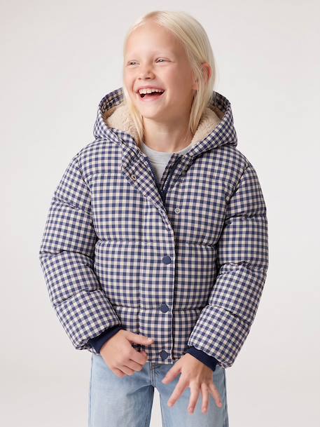 Doudoune à capuche fille bleu+marine 2 - vertbaudet enfant 