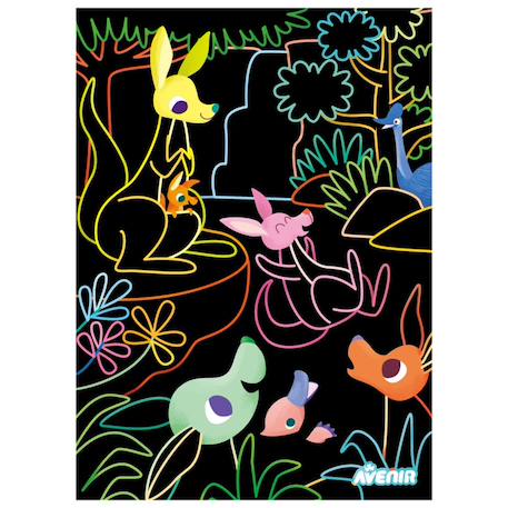 Art à gratter - koalas et kangourous Multicolor 2 - vertbaudet enfant 