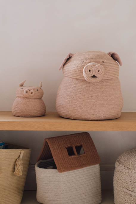 Panier mini peggy le cochon Sable, rose, marron 2 - vertbaudet enfant 
