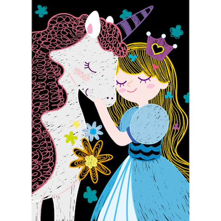 Art book à gratter mini a6 - princesse 15 pages Multicolor 2 - vertbaudet enfant 