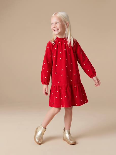 Robe enfant fille manches longues rouge 3 - vertbaudet enfant 