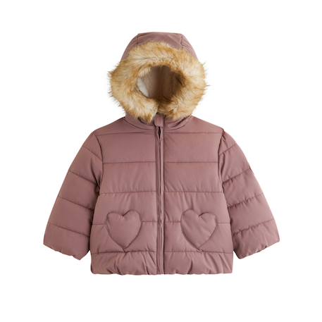 Doudoune enfant imperméable doublée sherpa avec capuche chloé Rose 2 - vertbaudet enfant 
