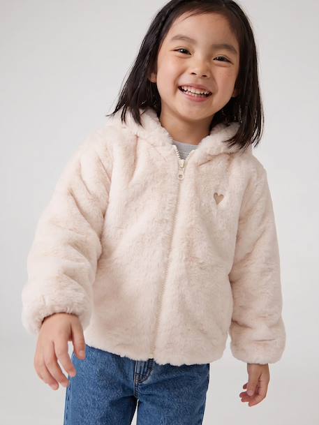 Manteau court fille écru 1 - vertbaudet enfant 