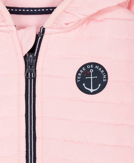 Veste polaire à capuche fille Rose clair 4 - vertbaudet enfant 
