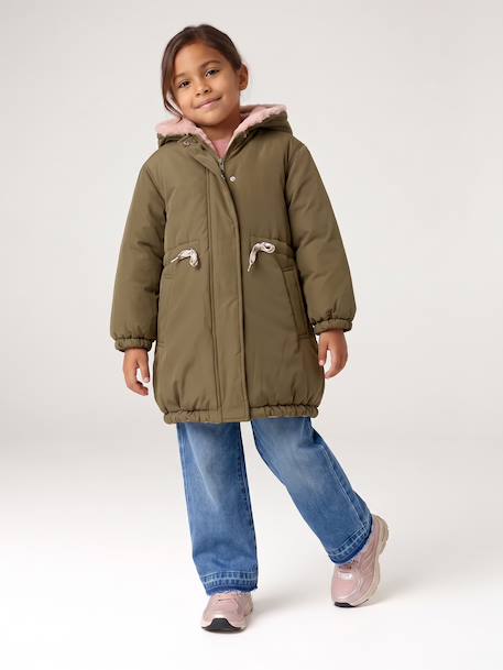 Parka réversible enfant fille kaki+marine 3 - vertbaudet enfant 