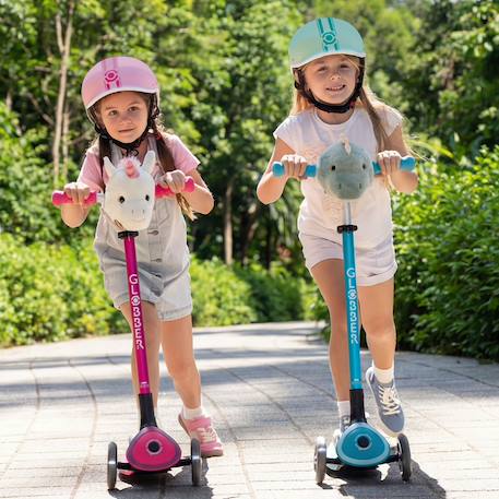 Tête peluche pour guidon de trottinette ou tricycle Blanc+Vert sauge 5 - vertbaudet enfant 