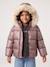 Doudoune à capuche fille doublée maille polaire mauve+or+rose poudré 3 - vertbaudet enfant 