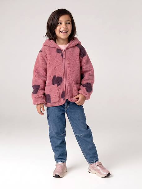 Veste fille sherpa motifs écru+mauve+vanille 11 - vertbaudet enfant 
