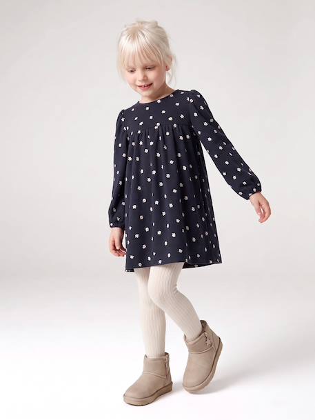 Robe manches longues fille écru+marine 6 - vertbaudet enfant 