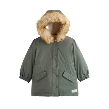 Parka enfant imperméable doublé sherpa avec capuche emma Kaki 2 - vertbaudet enfant 