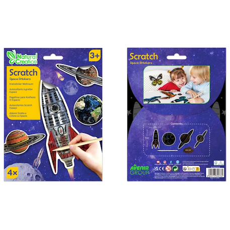 Autocollants à gratter - espace Multicolor 6 - vertbaudet enfant 