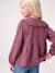 Chemise fille gaze de coton col brodé écru+prune+vert émeraude 13 - vertbaudet enfant 