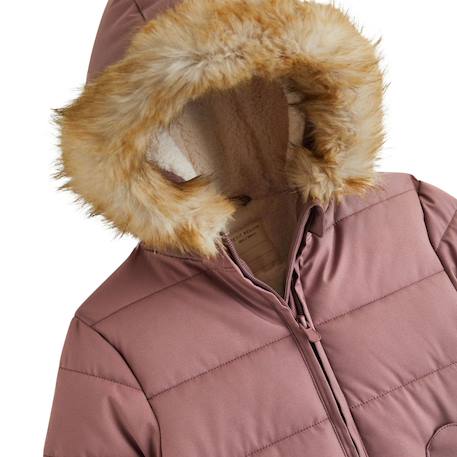 Doudoune enfant imperméable doublée sherpa avec capuche chloé Rose 3 - vertbaudet enfant 