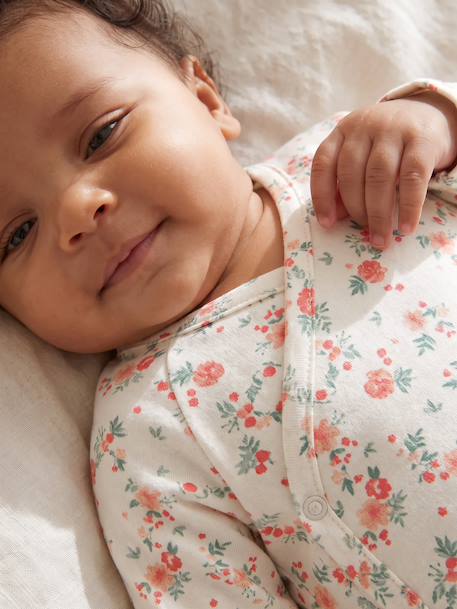 Brassière naissance manches longues cappuccino+écru+vert sauge 6 - vertbaudet enfant 