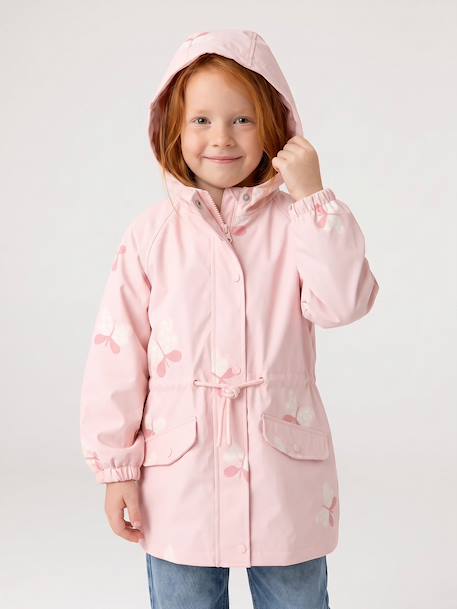 Ciré fille à capuche motifs magiques bleu ciel+blush+rose+rose pâle+sauge imprimé 24 - vertbaudet enfant 