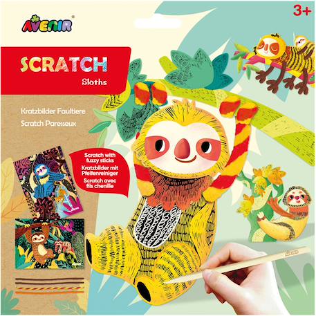 Art à gratter avec fils chenille - paresseux Multicolor 1 - vertbaudet enfant 