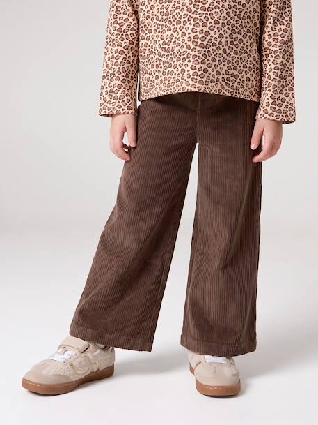 Pantalon fille large en velours anthracite+chocolat+kaki+marron+mauve+prune+rose 5 - vertbaudet enfant 