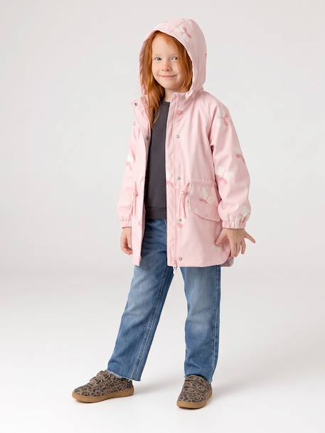 Ciré fille à capuche motifs magiques bleu ciel+blush+rose+rose pâle+sauge imprimé 26 - vertbaudet enfant 