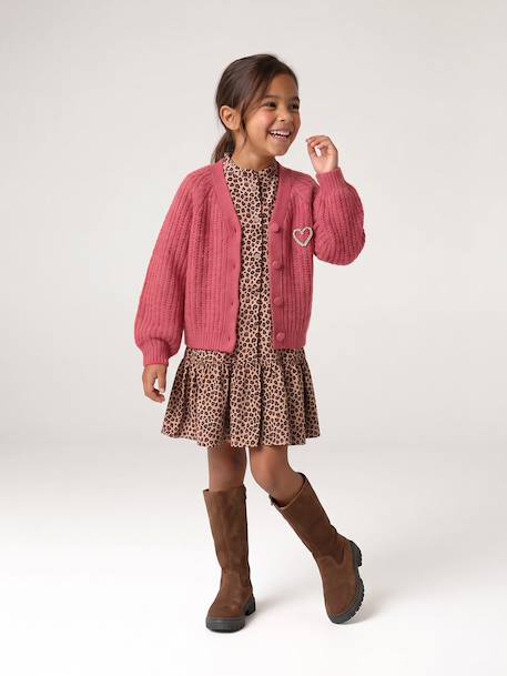 Gilet boutonné fille écru+vieux rose 13 - vertbaudet enfant 