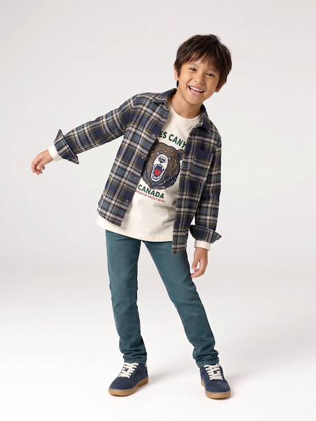 Chemise à carreaux en flanelle garçon bleu ardoise+bleu nuit+camel+carreaux marine+carreaux vert+vert anglais 29 - vertbaudet enfant 