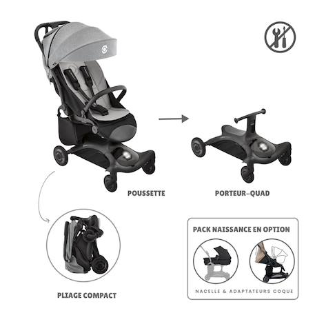 Poussette stroll•up 2en1 Gris+Noir+Taupe 6 - vertbaudet enfant 
