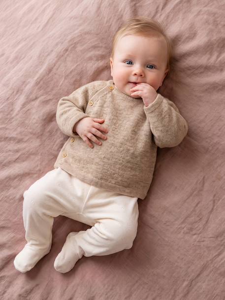 Ensemble naissance 3 pièces personnalisable beige chiné 2 - vertbaudet enfant 