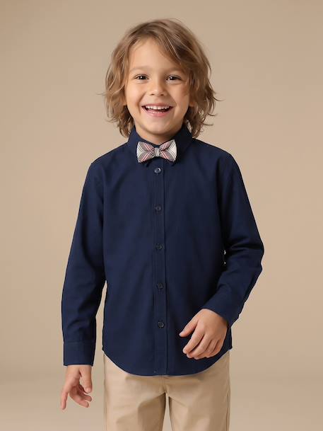 Chemise manches longues garçon marine 1 - vertbaudet enfant 