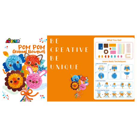 Couture créative - bouquet d'animaux pom pom Multicolor 5 - vertbaudet enfant 
