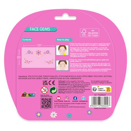 Autocollants pour le visage 'gemmes' - fleurs Multicolor 3 - vertbaudet enfant 