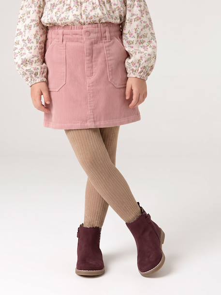Jupe fille camel+marine+mauve 17 - vertbaudet enfant 