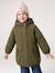 Parka fille à capuche doublée imitation fourrure bois de rose+camel+marine+noir+prune+vert foncé 47 - vertbaudet enfant 