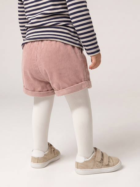 Short en velours côtelé bébé fille noisette+rose poudré 12 - vertbaudet enfant 