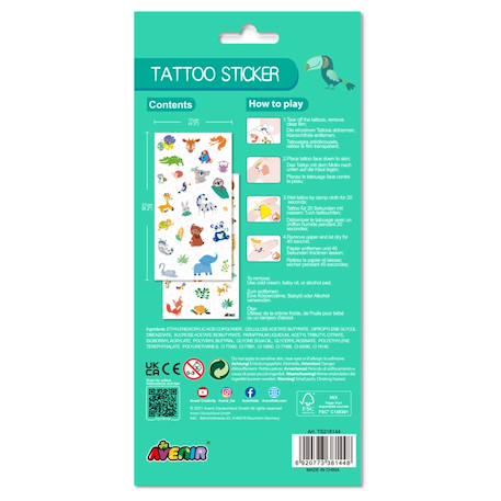 Autocollants tatouages - jungle Multicolor 6 - vertbaudet enfant 