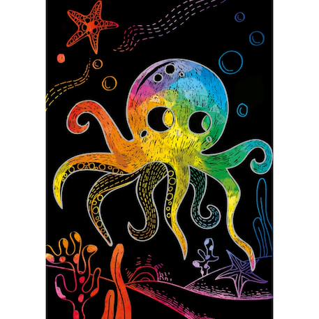 Art book à gratter mini a6 - sous la mer 15p Multicolor 2 - vertbaudet enfant 
