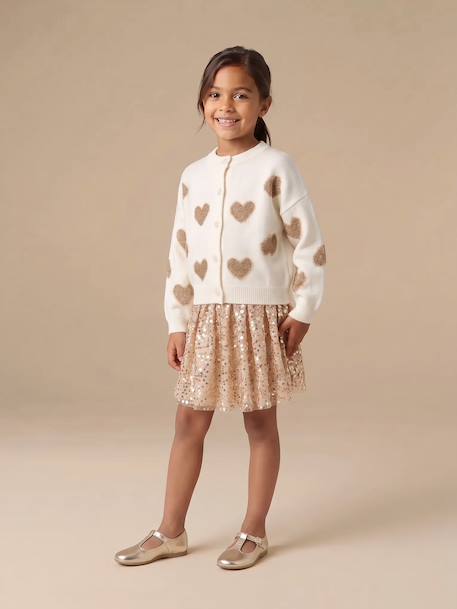 Gilet boutonné fille manches longues écru 6 - vertbaudet enfant 