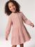 Robe fille en gaze de coton imprimée pois irisés noix de pécan+prune+vert sapin+vert sauge 7 - vertbaudet enfant 