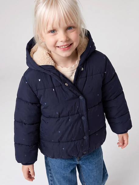 Doudoune à capuche fille bleu+marine 10 - vertbaudet enfant 