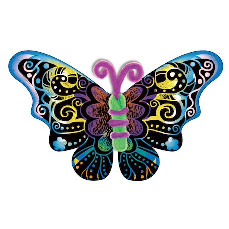 Art à gratter avec fils chenille - papillons Multicolor 2 - vertbaudet enfant 
