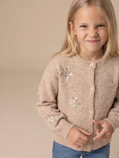 Gilet fille manches longues beige 2 - vertbaudet enfant 