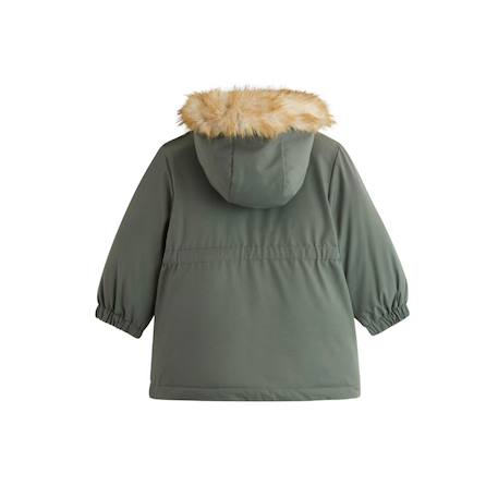 Parka enfant imperméable doublé sherpa avec capuche emma Kaki 3 - vertbaudet enfant 