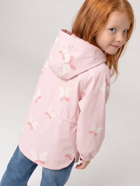 Ciré fille à capuche motifs magiques bleu ciel+blush+rose+rose pâle+sauge imprimé 32 - vertbaudet enfant 